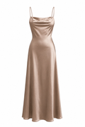 Vestido Fiesta Espalda Descubierta Champagne