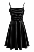 Vestido Fiesta Falda Evasé Negro