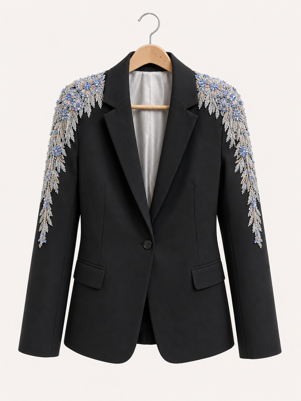 Blazer Negro con aplicaciones