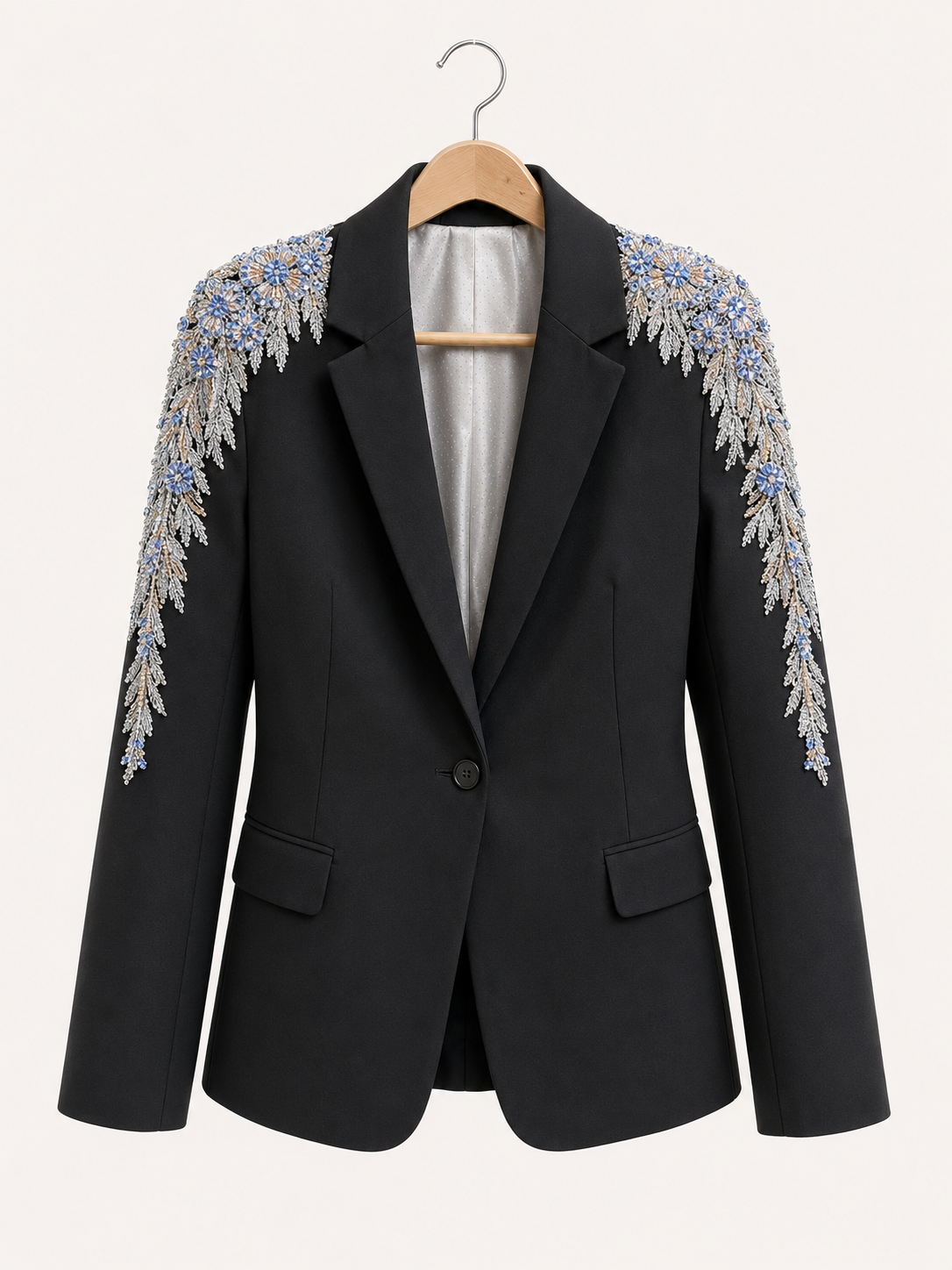 Blazer Negro con aplicaciones